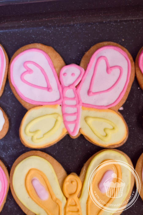 Decorated butterfly biscuits